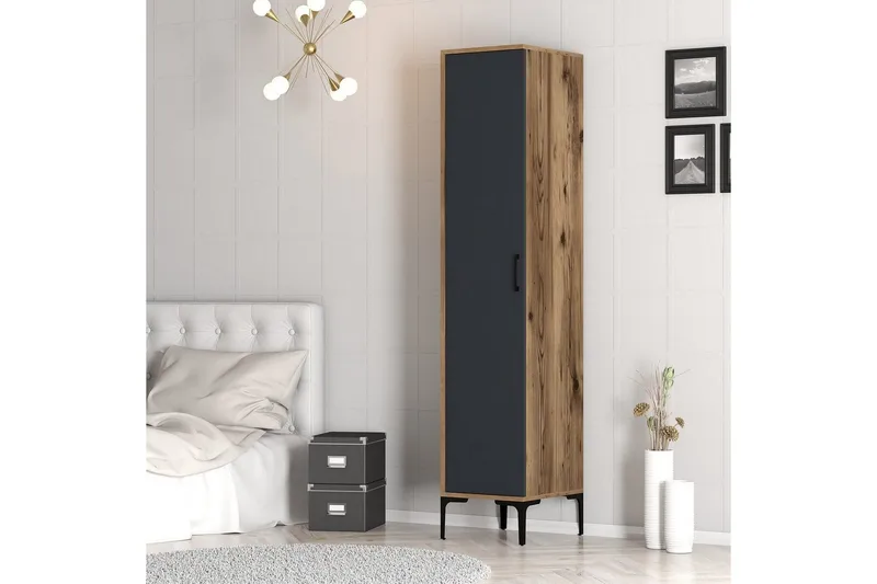 Kumsal Garderobesskåp 40x47,5 cm - Valnøtt/Antrasitt - Oppbevaring - Klesoppbevaring - Garderober & garderobesystem - Garderobeskap & klesskap