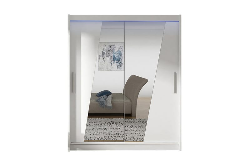 Leila Garderobe + LED - Hvit - Garderober & garderobesystem - Garderobeskap & klesskap