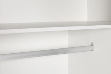 Leila Garderobe 150 cm med Skyvedør Rundt Speil | Hvit - Hvit - Oppbevaring - Klesoppbevaring - Garderober & garderobesystem
