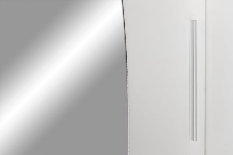 Leila Garderobe 150 cm med Skyvedør Rundt Speil | Hvit - Hvit - Garderober & garderobesystem - Garderobeskap & klesskap