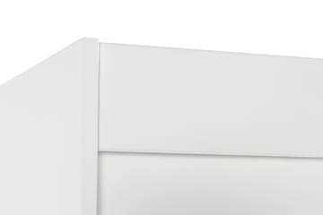 Leila Garderobe 150 cm med Skyvedør Rundt Speil | Hvit - Hvit - Oppbevaring - Klesoppbevaring - Garderober & garderobesystem