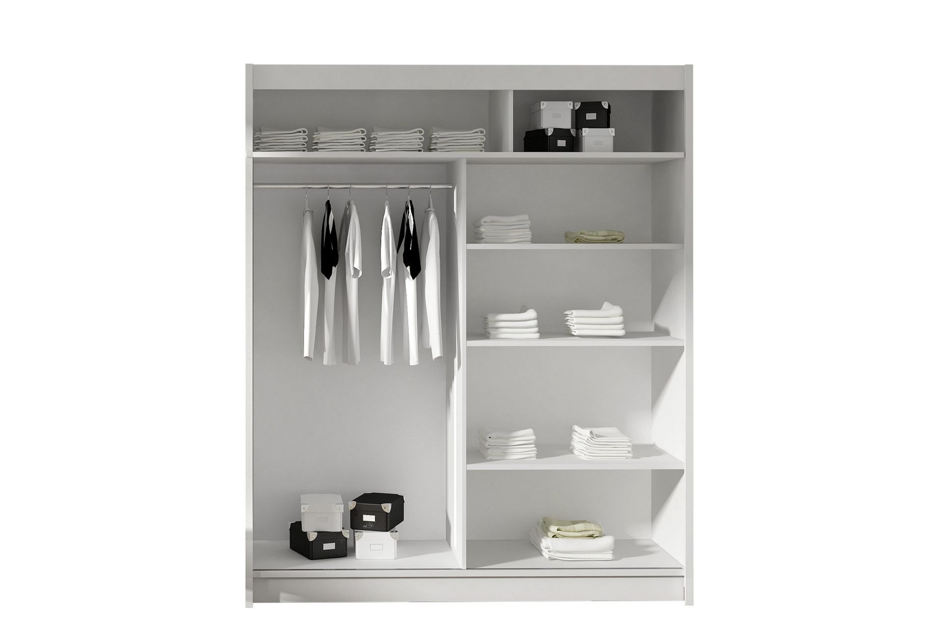 Leila Garderobe 150 cm Skyvedører Delt Speil - Lys Eik - Oppbevaring - Klesoppbevaring - Garderober & garderobesystem