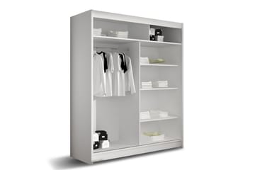 Leila Garderobe 150 cm Skyvedører Delt Speil - Lys Eik - Oppbevaring - Klesoppbevaring - Garderober & garderobesystem