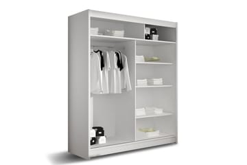 Leila Garderobe 150 cm Skyvedører - Hvit - Oppbevaring - Klesoppbevaring - Garderober & garderobesystem