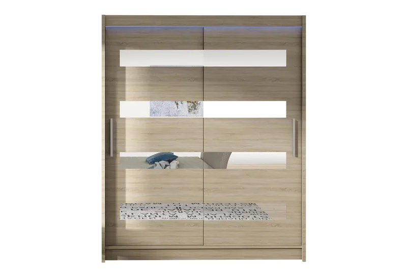 Leila Garderobe med Speil 150x200 cm, Beige