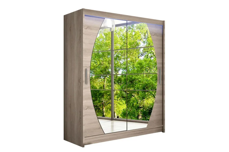 Leila Garderobe med Speil 150x200 cm, Beige