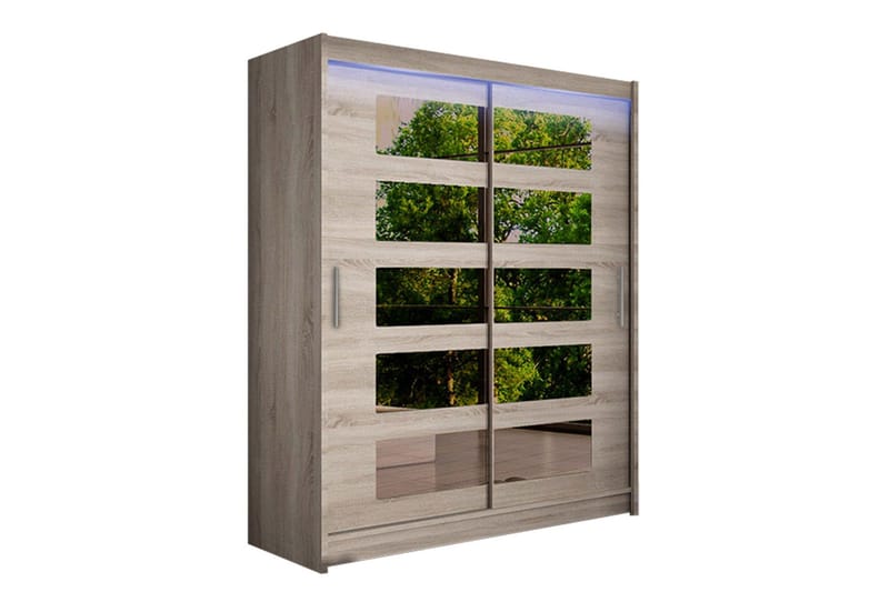 Leila Garderobe med Speil 150x200 cm, Beige