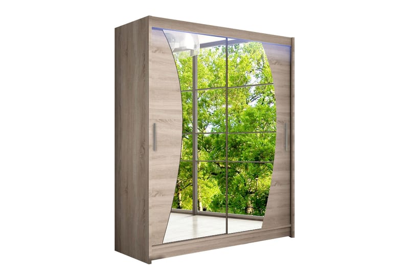 Leila Garderobe med Speil 150x200 cm, Beige