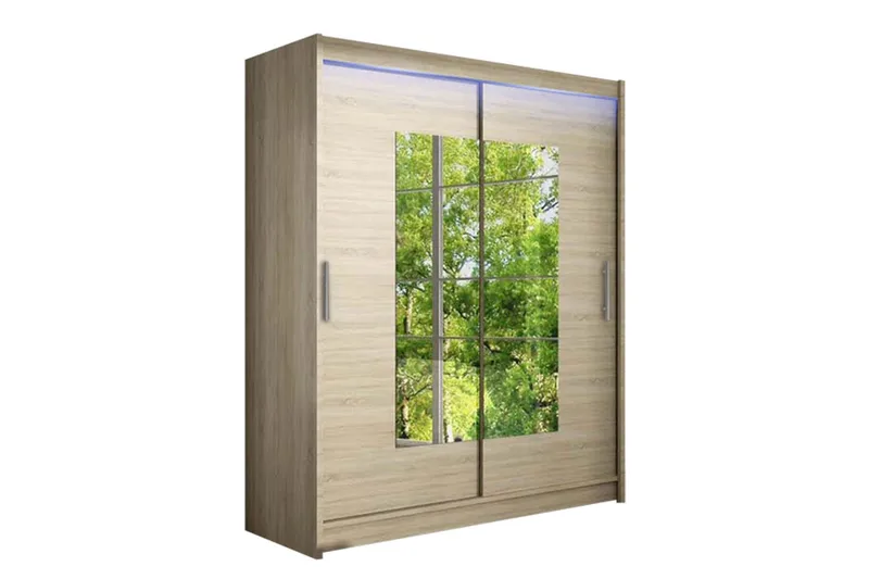 Leila Garderobe med Speil 150x200 cm, Beige