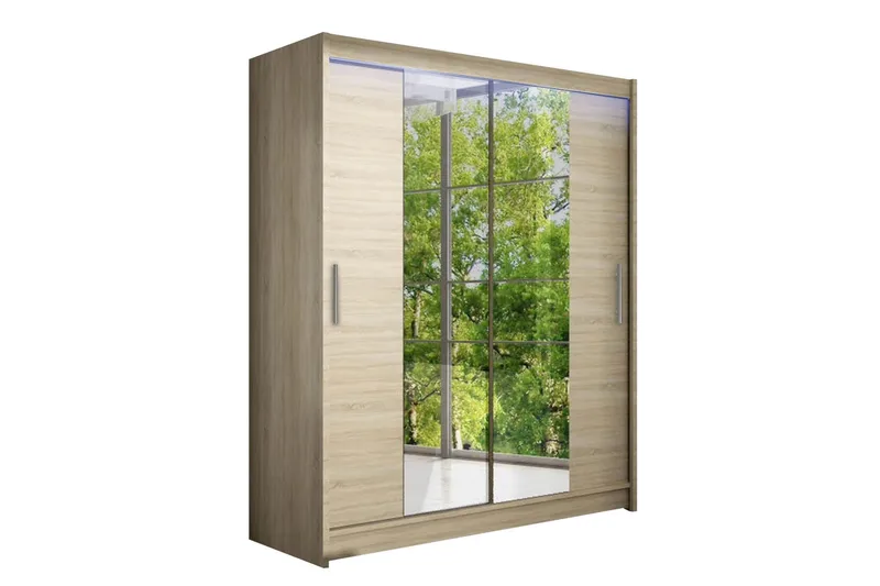 Leila Garderobe med Speil 150x200 cm, Beige