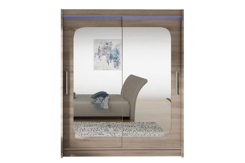 Leila Garderobe med Speil 150x200 cm, Beige