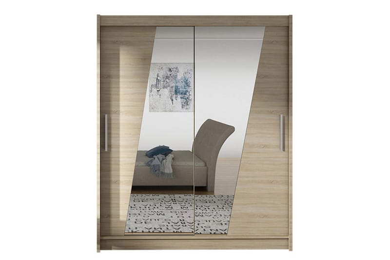 Leila Garderobe med Speil 150x200 cm, Beige