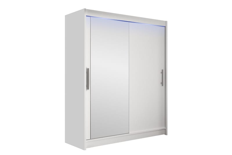 Leila Garderobeskap med Speil 150x200 cm - Hvit - Oppbevaring - Klesoppbevaring - Garderober & garderobesystem