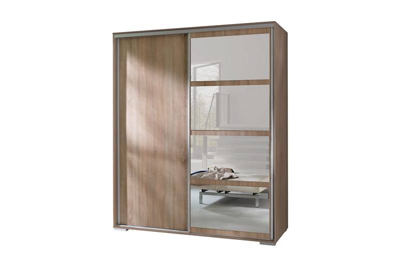 Leo Garderobe 180x66x217 cm - Beige / Brun / Hvit - Oppbevaring - Klesoppbevaring - Garderober & garderobesystem