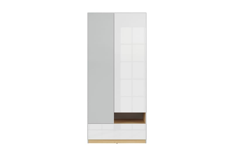 Leokkol Garderobe 55 cm - Lysegrå/Tre/Natur/Hvit - Oppbevaring - Klesoppbevaring - Garderober & garderobesystem