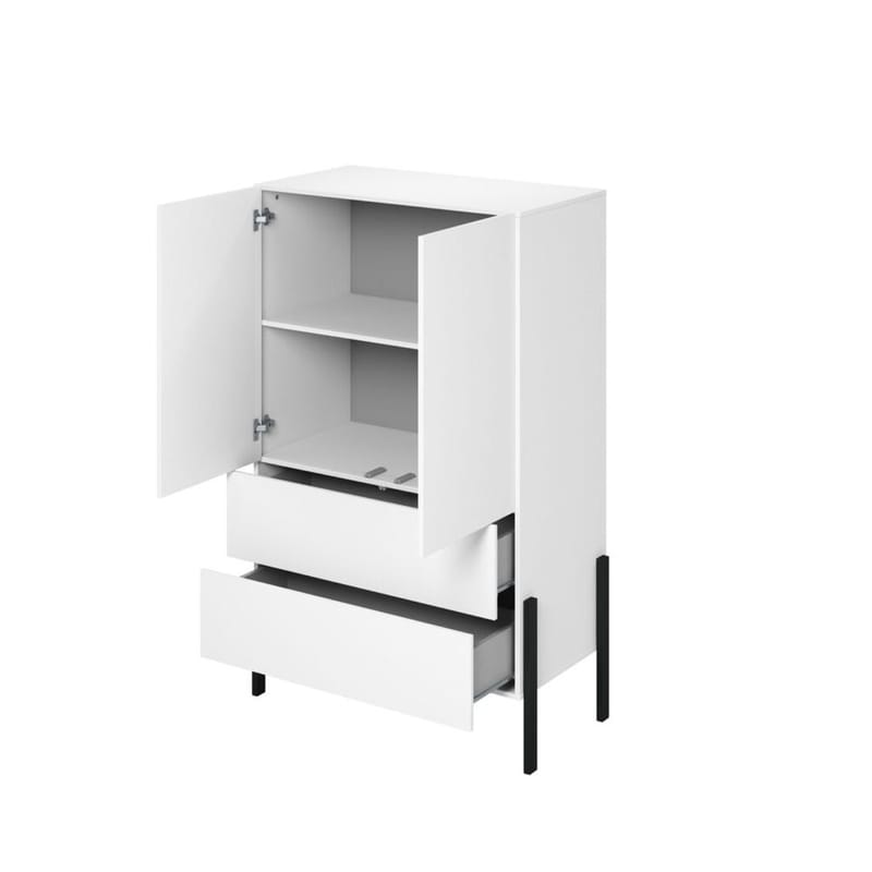 Linskap Jukon S 2 dører med 2 skuffer - Hvit supermat - Oppbevaring - Klesoppbevaring - Garderober & garderobesystem - Garderobeskap & klesskap