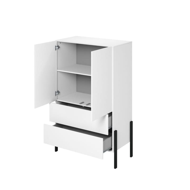 Linskap Jukon S 2 dører med 2 skuffer - Hvit supermat - Oppbevaring - Klesoppbevaring - Garderober & garderobesystem - Garderobeskap & klesskap