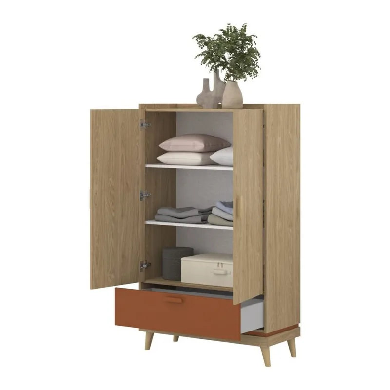 Linskap Scandi 2 dører 1 skuff - Oljet eik - Oppbevaring - Klesoppbevaring - Garderober & garderobesystem - Garderobeskap & klesskap