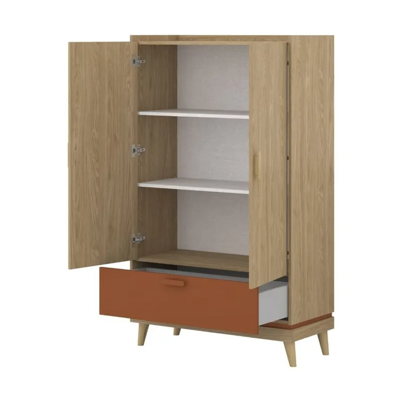 Linskap Scandi 2 dører 1 skuff - Oljet eik - Oppbevaring - Klesoppbevaring - Garderober & garderobesystem - Garderobeskap & klesskap