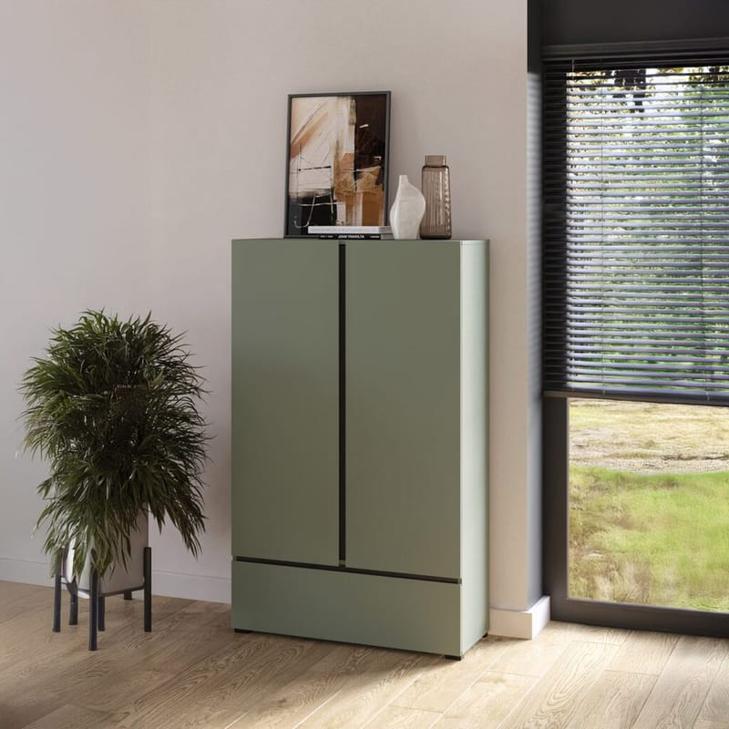 Lintøyskap Cross S 2 Dører 1 Skuff - Grønn - Oppbevaring - Klesoppbevaring - Garderober & garderobesystem - Garderobeskap & klesskap