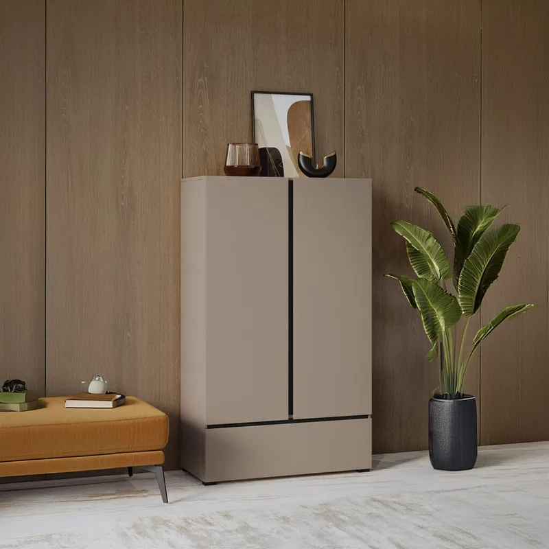 Lintøyskap Cross S 2 Dører 1 Skuff - Kongo - Oppbevaring - Klesoppbevaring - Garderober & garderobesystem - Garderobeskap & klesskap