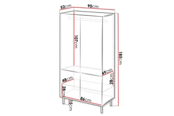 Lionel Garderobe 90 cm - Kashmir - Oppbevaring - Klesoppbevaring - Garderober & garderobesystem