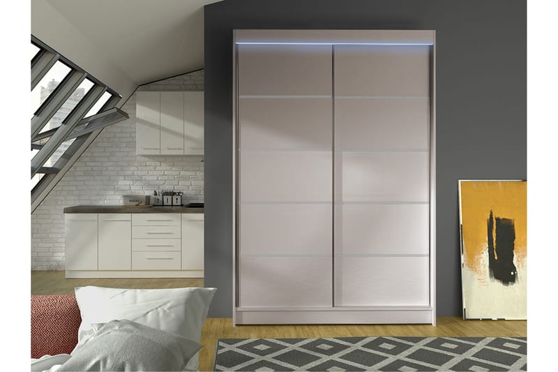 Liverpool Garderobe 120x200 cm - Beige - Oppbevaring - Klesoppbevaring - Garderober & garderobesystem