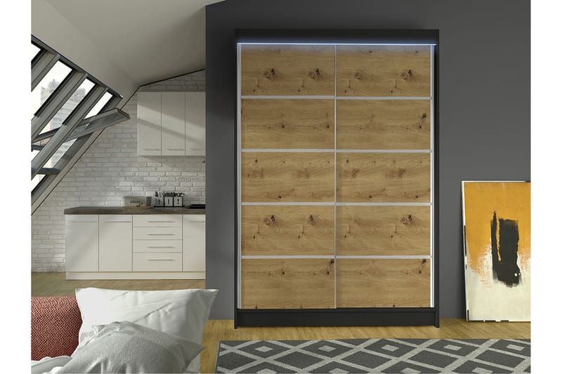 Liverpool Garderobe 120x200 cm - Grå - Oppbevaring - Klesoppbevaring - Garderober & garderobesystem