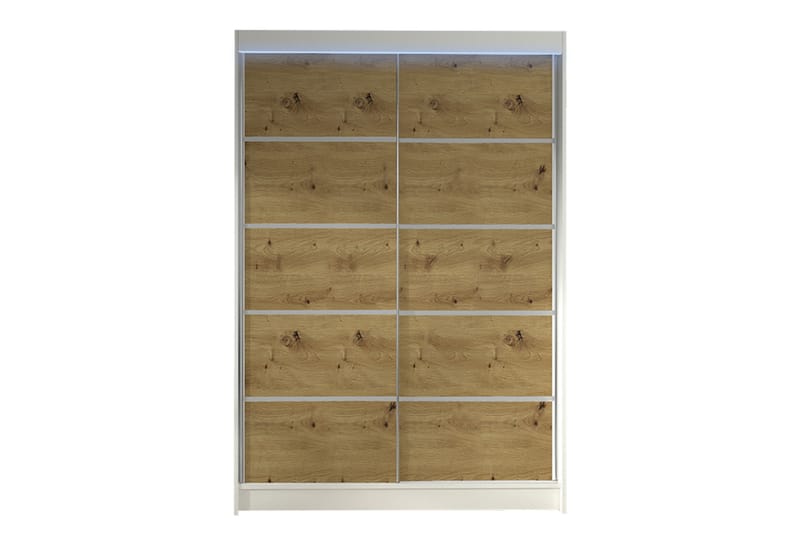 Liverpool Garderobe 120x200 cm - Hvit/Brun - Oppbevaring - Klesoppbevaring - Garderober & garderobesystem