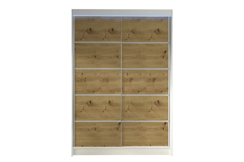 Liverpool Garderobe 120x200 cm, Hvit/Brun