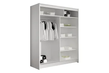 Liverpool Garderobe Med Speil 120x200 cm - Beige - Oppbevaring - Klesoppbevaring - Garderober & garderobesystem