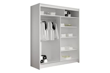Liverpool Garderobe Med Speil 120x200 cm - Beige - Oppbevaring - Klesoppbevaring - Garderober & garderobesystem