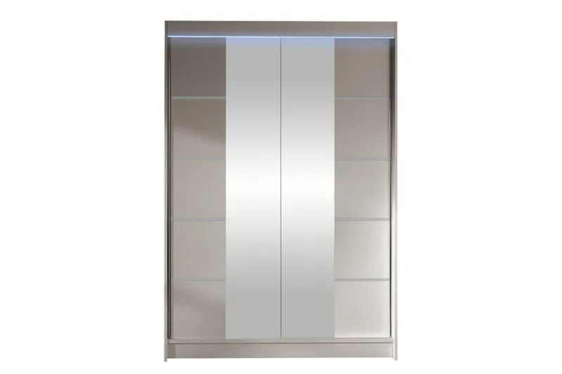 Liverpool Garderobe Med Speil 120x200 cm - Grå - Oppbevaring - Klesoppbevaring - Garderober & garderobesystem