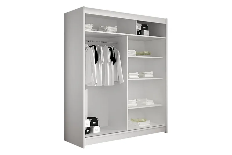 Liverpool Garderobe Med Speil 120x200 cm - Grå - Oppbevaring - Klesoppbevaring - Garderober & garderobesystem