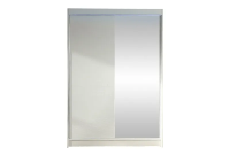 Liverpool Garderobe Med Speil 120x200 cm - Hvit - Oppbevaring - Klesoppbevaring - Garderober & garderobesystem