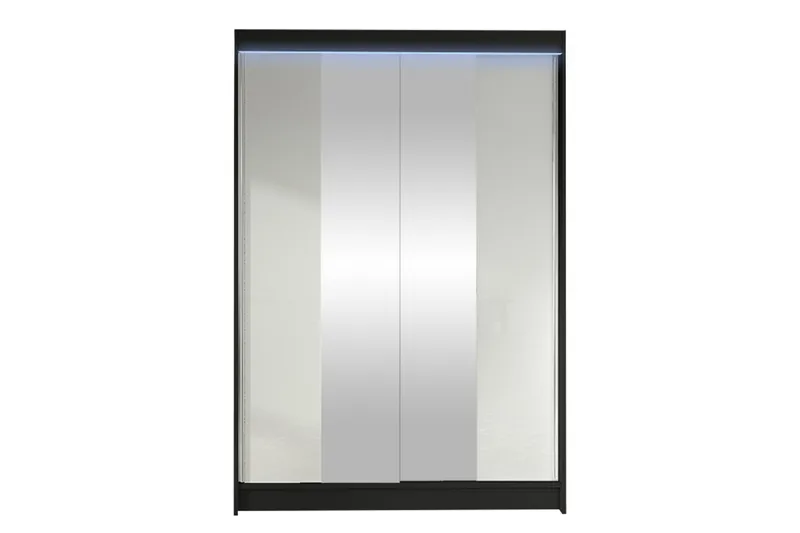 Liverpool Garderobe Med Speil 120x200 cm - Svart Og Hvitt - Oppbevaring - Klesoppbevaring - Garderober & garderobesystem