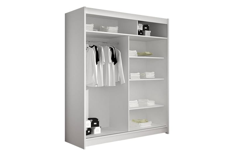 Liverpool Garderobe Med Speil 120x200 cm - Svart - Oppbevaring - Klesoppbevaring - Garderober & garderobesystem