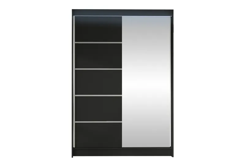 Liverpool Garderobe Med Speil 120x200 cm - Svart - Oppbevaring - Klesoppbevaring - Garderober & garderobesystem