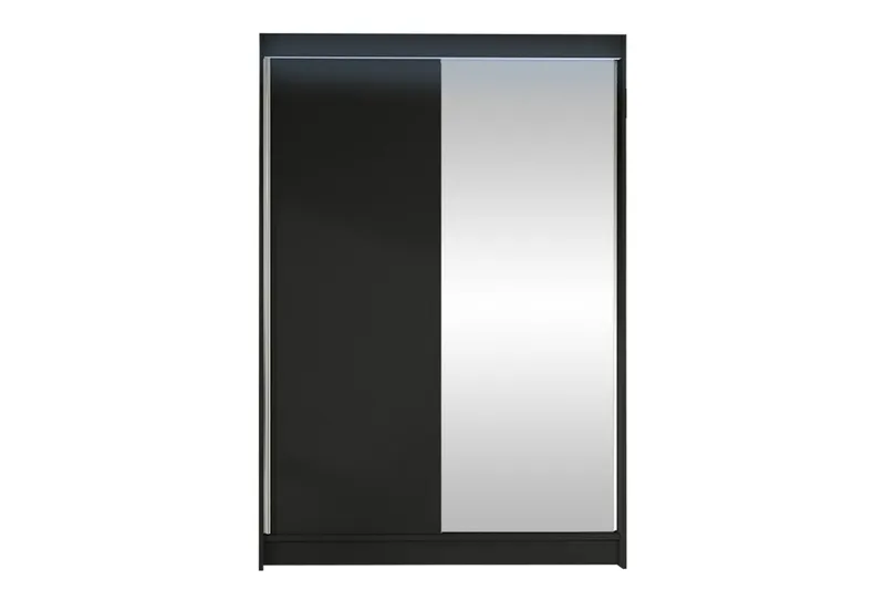 Liverpool Garderobe Med Speil 120x200 cm - Svart - Oppbevaring - Klesoppbevaring - Garderober & garderobesystem