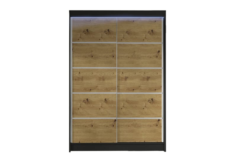 Liverpool Garderobeskap 120 cm i Mørkt Tre, Svart|Brun