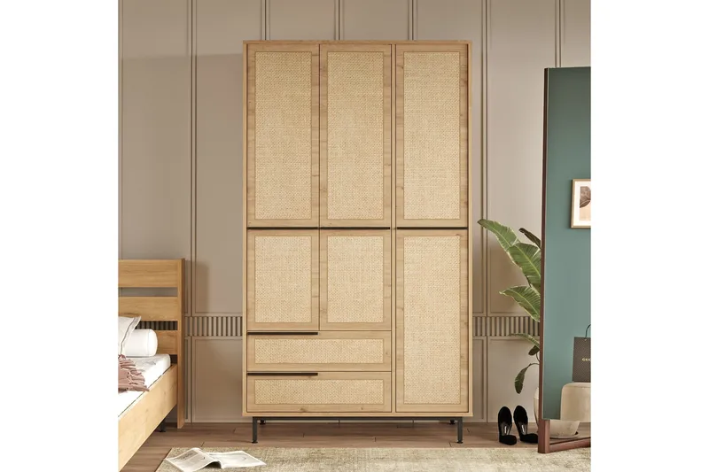 Liyakat Garderobe 112,2 cm - Eik - Oppbevaring - Klesoppbevaring - Garderober & garderobesystem