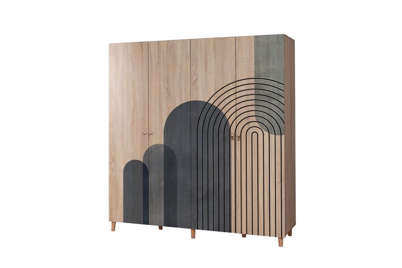 Loni Garderobe 180 cm - Brun - Oppbevaring - Klesoppbevaring - Garderober & garderobesystem