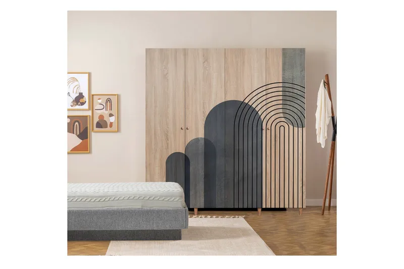 Loni Garderobe 180 cm - Brun - Oppbevaring - Klesoppbevaring - Garderober & garderobesystem