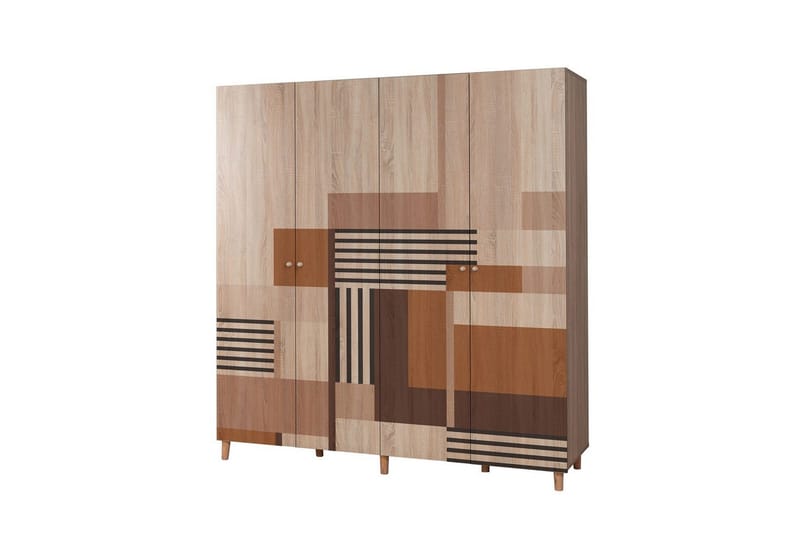 Loni Garderobe 180x192 cm - Natur - Oppbevaring - Klesoppbevaring - Garderober & garderobesystem - Garderobeskap & klesskap