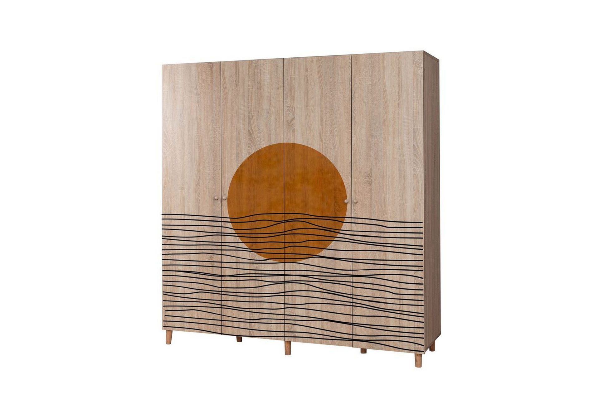 Loni Garderobe 180x192 cm - Natur