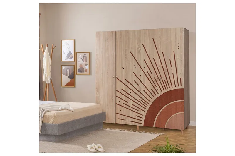 Loni Garderobesskåp 180x192 cm - Oppbevaring - Klesoppbevaring - Garderober & garderobesystem - Garderobeskap & klesskap