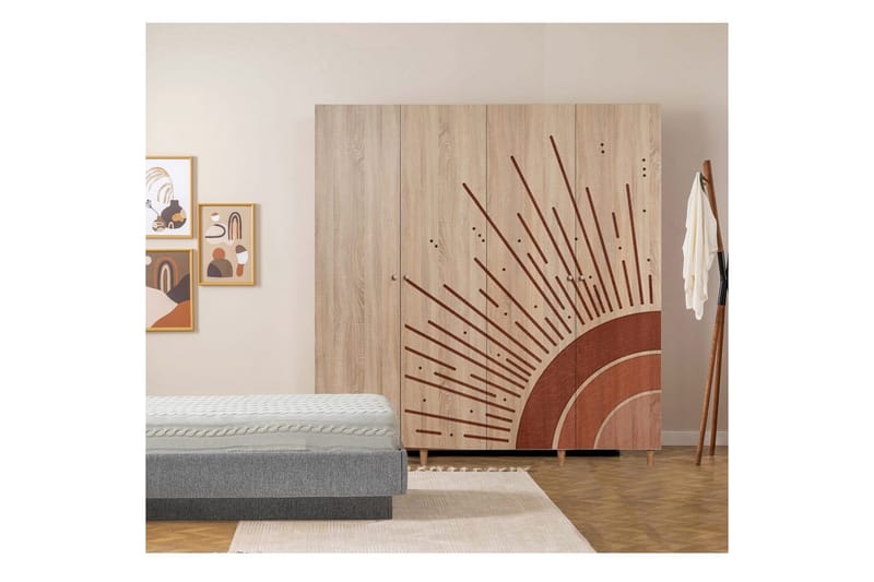 Loni Garderobesskåp 180x192 cm - Oppbevaring - Klesoppbevaring - Garderober & garderobesystem - Garderobeskap & klesskap