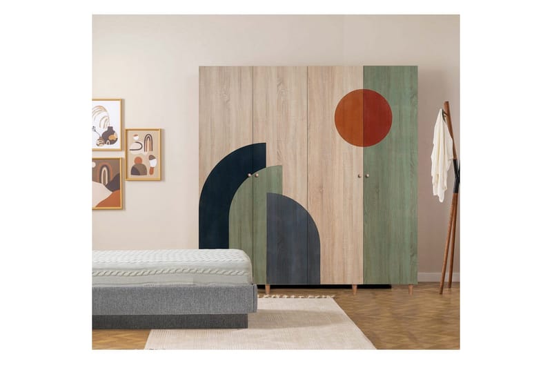 Loni Garderobesskåp 180x192 cm - Oppbevaring - Klesoppbevaring - Garderober & garderobesystem - Garderobeskap & klesskap