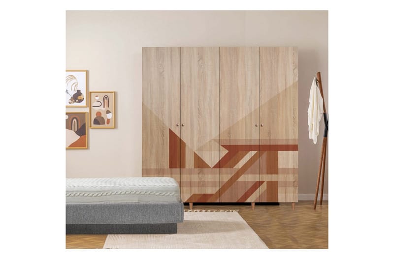 Loni Garderobesskåp 180x192 cm - Oppbevaring - Klesoppbevaring - Garderober & garderobesystem - Garderobeskap & klesskap