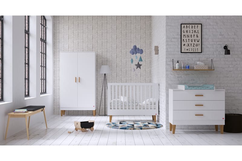 Lounge Garderobe Tre / Natur / Hvit - VOX - Oppbevaring - Klesoppbevaring - Garderober & garderobesystem - Garderobeskap & klesskap